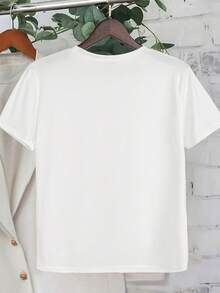 EMERY ROSE Plus Size 4pcs Women's Casual Solid Color Crew Neck Short Sleeve T-Shirts Summer - Multicolor - View 2