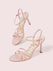 CUCCOO DOLLMOD Women's Buckle Design Fashion Daily Wear High Heel Sandals - Pink - View 9