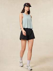 OutZeal Kaos Olahraga Wanita untuk Gym, Musim Panas, Lari, Latihan, Campuran Wol Tencel, Menyerap Keringat, Atasan Aktif. - Aqua Biru - View 7
