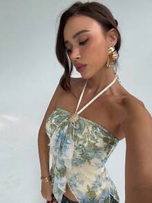 Aloruh 女士夏季新款白色优雅性感时尚浪漫婚礼派对约会晚宴不对称钢圈露肩低胸露背缎面收腰泡泡袖迷你连衣裙 - 白色 - 查看 9