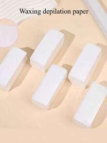 50pcs/100pcs White Non-Woven Fabric Depilatory Paper, Disposable Quick Hair Removal Wax Paper, Skin Care Fast Peeling Wax Removal Strips - White - View 4