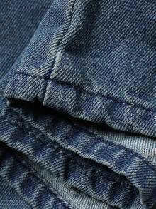 Dazy Plus Vintage Denim Elastic Waist Patchwork A-Line Loose Casual Denim Skirt, Spring/Summer - Medium Wash - View 3