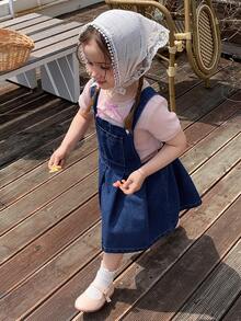 Dazy Kids Young Girl' Cute Denim Pinafore Dress Sun Dresses - Blue - View 1