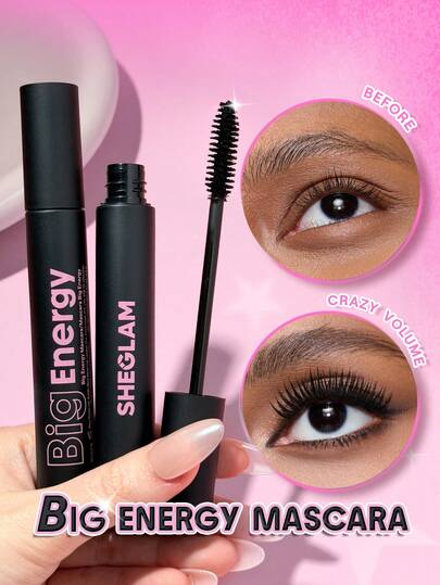 SHEGLAM Big Energy Mascara-Black Brand Beauty Makeup Face Paint Cosmetic For Women Girls Perfect For Spring Summer Ideal For Y2K Fancy Fashion Suitable For Birthday Mother'S Day Gift Rave Party Ready Best Color