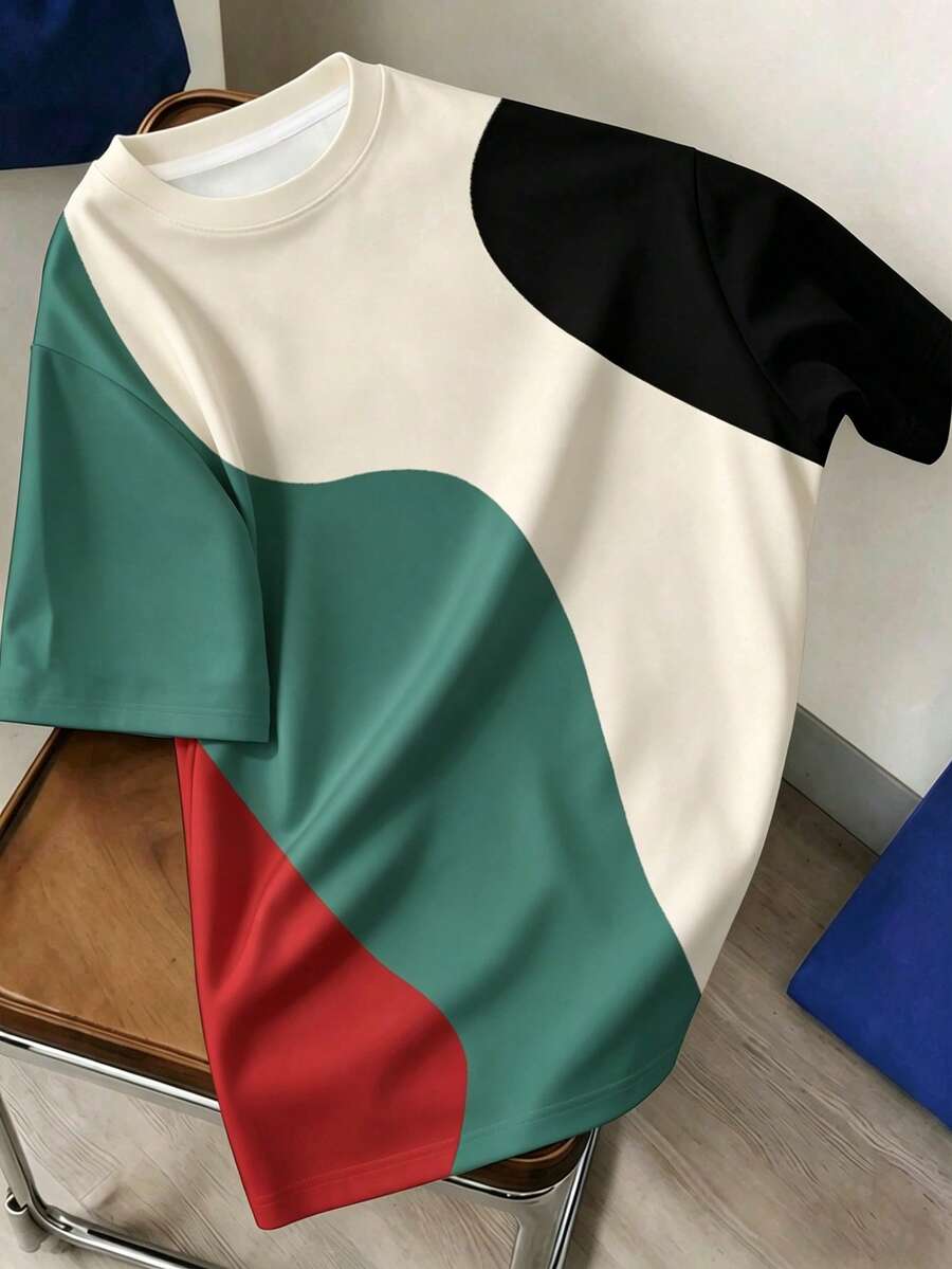 Manfinity Joysei Duck Pattern Print Design On Abdominal Muscles, Men's Fashionable Summer Casual Sportswear, Men's Top - Multicolor - View 1