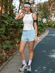 In My Nature Women's Sleeveless Contrast Color Outdoor T-Shirt Tank Top - White - View 7