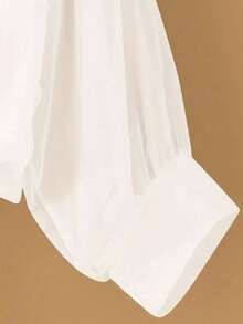New Women's Casual Solid Color Chiffon Blouse With Short Batwing Sleeves - 彩色 - 查看 4