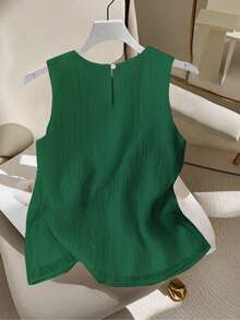 Women's Casual Solid Color Tank Top - Green - View 2