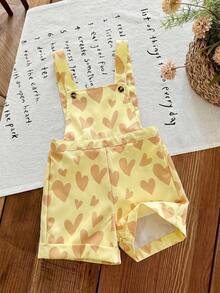 Bộ áo liền quần họa tiết hoa nhí màu mơ dễ thương, đa năng, thoải mái cho bé gái. - Màu vàng - Xem 6