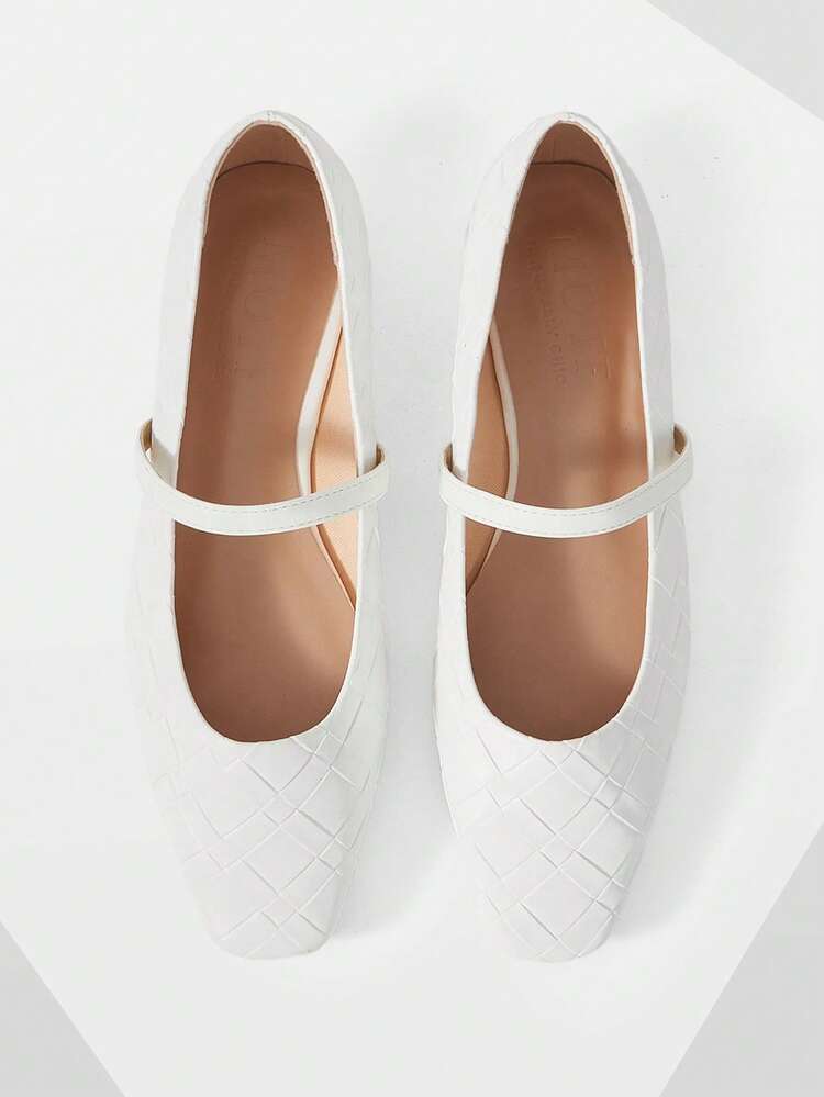 WOMEN PU LEATHER SQUARE TOE FLATS VALENTINE'S DAY