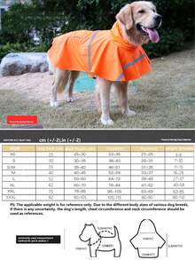 Large Dog Raincoat Adjustable Pet Water Proof Clothes Lightweight Rain Jacket Poncho Hoodies With Strip Reflective - Yellow - View 3