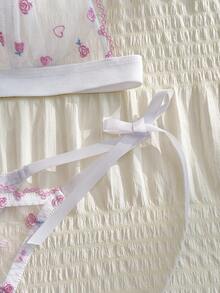 PetitDoll Bộ 2 áo ngực tam giác ren thêu hoa ngọt ngào, mỏng nhẹ, nâng đỡ tốt. - trắng - Xem 3