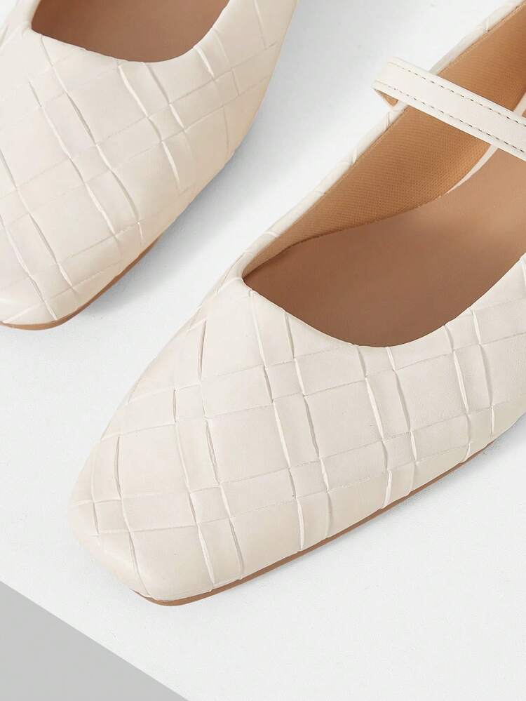 WOMEN PU LEATHER SQUARE TOE FLATS VALENTINE'S DAY