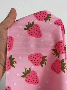 Flirla Conjunto de 2 piezas de blusa ajustada con mangas con volantes y estampado de fresas y minifalda con volantes y cintura elástica, talla grande - Multicolor - Ver 6