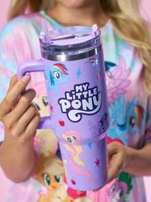 My Little Pony X SHEIN 40oz Tumbler With Handle, Insulated Cup, Vacuum Insulated Water Bottle, Stainless Steel Travel Mug, Car Mug - Purple - View 2