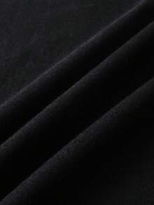ROMWE MEN Men's Solid Color Round Neck Casual Versatile Tank Top - Black - View 5