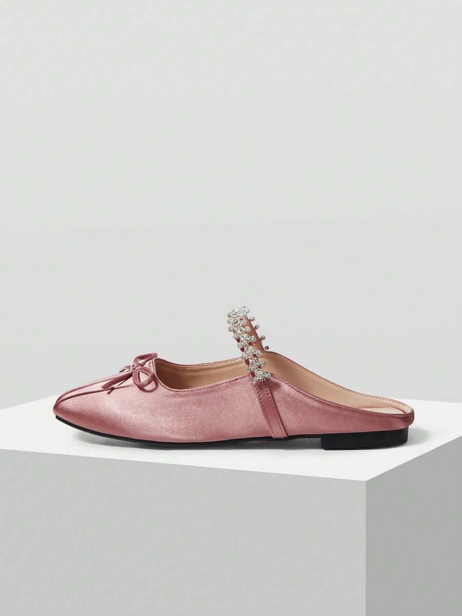 MOTF MARY JANE FLATS WITH SQUARE TOE AND RHINESTONE DETAIL FOR CHRISTMAS SPRING SHOES - deep powder - View 2