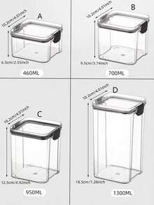 1pc Transparent Multifunction Food Storage Box, PET Portable Dust Proof Food Storage Box For Household - Clear - View 12