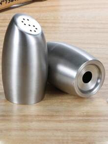 Cirelle Stainless Steel Salt And Pepper Shakers Set With Caddy, Modern Salt And Pepper Dispensers With Stand For Kitchen, Dining Table - Silver - View 8