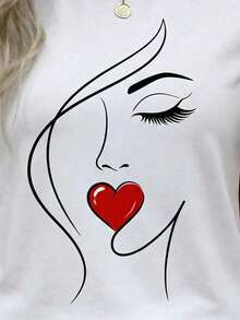 SHEIN LUNE 女士夏季短袖字母“Rest”T恤 - 彩色 - 查看 3