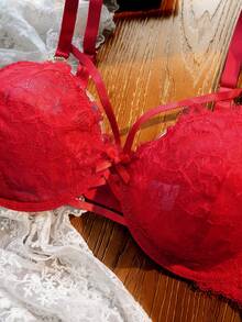 Divavoom Plus Size Women Sexy Lace Bra - Red - View 7