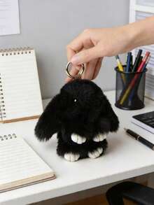 POKOJA LAND 1 Paquete de Llavero de Conejo Suave y Esponjoso, Llavero de Conejo Colorido y Lindo, Anillos con Pompón de Piel de Conejo, Accesorio Colgante para Mujer, Lindo Regalo de Cumpleaños para Mujeres/Niñas, Llavero de Piel Sintética Premium - Multicolor - Ver 5