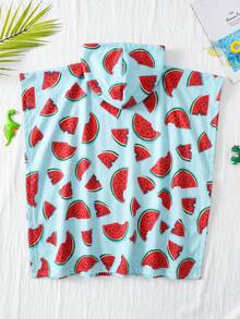 SHEIN 1 chiếc áo khoác ngoài đi bơi in hình dưa hấu nhiệt đới dễ thương dành cho bé trai, thích hợp cho các chuyến đi chơi, kỳ nghỉ, bơi lội, suối nước nóng, áo khoác ngoài đồ bơi. - Nhiều màu - Xem 3