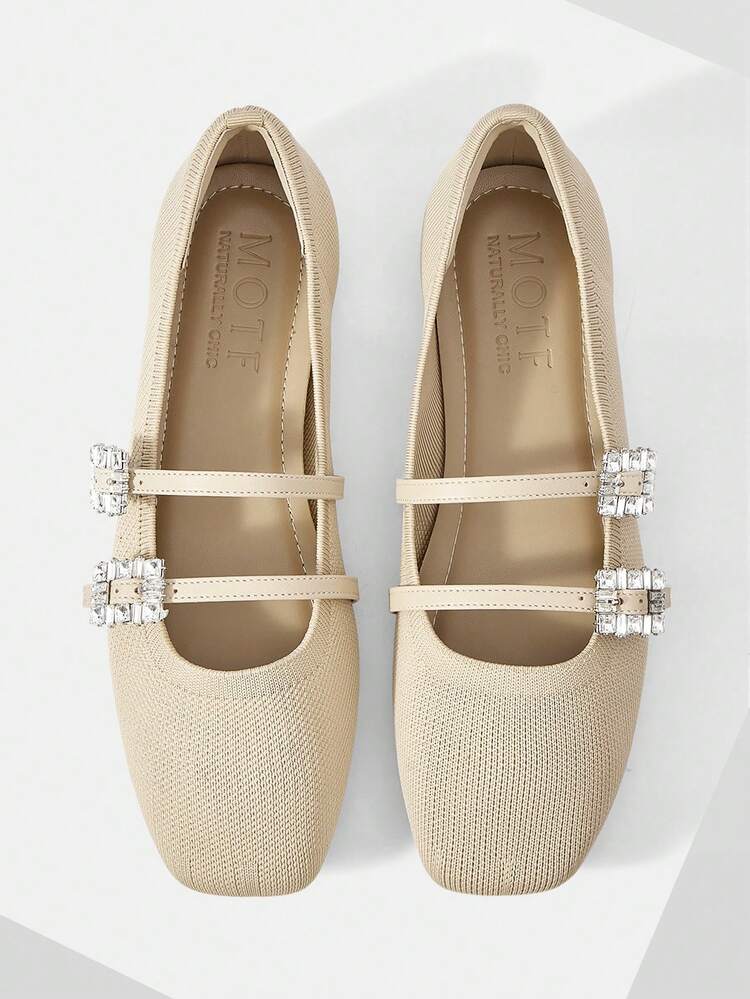 WOMEN SHOES NEW FRENCH FASHION WOVEN DOUBLE-BREASTED SQUARE-HEAD FLAT MARY JANE SHOES, VERSATILE, COMFORTABLE, LIGHT AND BREATHABLE, SIMPLE FAIRY STYLE TEMPERAMENT ELEGANT AND SLIP-ON HIGH-END SHOES