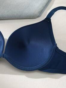 SHEIN Sujetador con aros cómodo de unicolor para mujer - Azul Marino - Ver 6