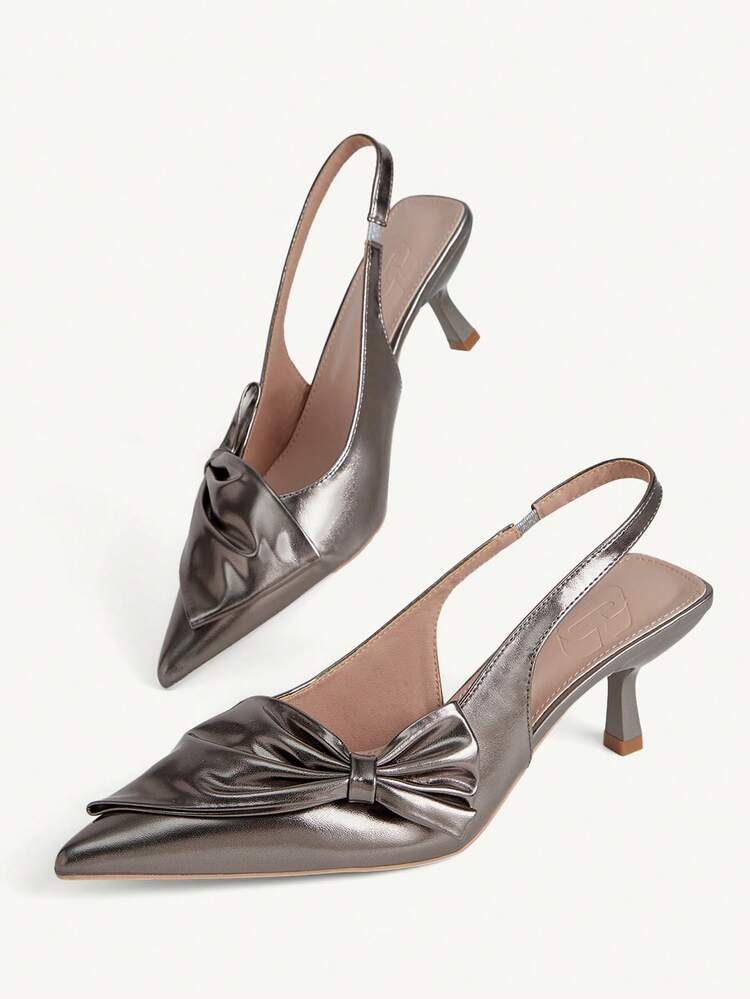 CUCCOO CHICEST Women Shoes Four Seasons New Big Bow Design Pointed Tip Thin Heel High Heel Sexy Elegant Temperament Fashion Satin Women's High Heel Shoes Back Tip Shoes Dress Shoes Dating Afternoon Tea Party Dinner Wedding Party Dress