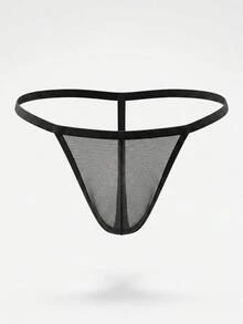 DrisQ DrisQ Plus Size Men's Black Sexy Minimalist Mesh Sheer G-String Underwear - Black - View 6
