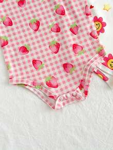 Souflis Souflis 3pcs Baby Girls' Comfortable Versatile Minimalist Solid Color Knit Camisole Romper Set, Spring/Summer - Multicolor - View 9