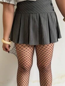 GalTyme Plus Size Women's Fashionable Sexy Hollow Out Fishnet Leggings - Black - View 8
