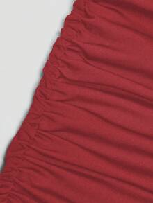 EMERY ROSE Elegant Sexy Lace Ruched Slip Dress For Women Club Night Dark Red Summer - Red - View 4