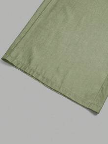 EMERY ROSE Plus Size Women Solid Color Casual Versatile Wide Leg Pants For Daily Wear Fall - Limelight Green - View 6