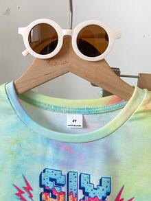 SHEIN Set Kaos Lengan Pendek dan Celana Pendek Motif Pisang Kartun untuk Anak Laki-Laki - MultiWarna - View 3