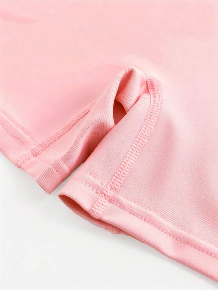 Quần short thể thao liền thân màu đen cho bé gái, quần legging co giãn ôm sát thoải mái. - Màu Hồng baby - Xem 4