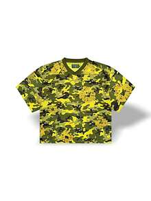 Sports Tee Denim Tears Camo Wreath Jersey Sweat Absorption Breathable Lightweight Soft Versatile Easy To Wash Outdoor Men Yellow Dark Green SS25TKJ12312166 - Màu vàng / xanh lá cây đậm - Xem 1
