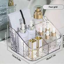1 Kotak Penyimpanan Kosmetik Mewah, Rak Penyimpanan Transparan, Kotak Penyimpanan Makeup, Cocok untuk Liburan Pantai, Koleksi Kamar Mandi, Koleksi Kamar Tidur, Kapasitas Besar - Clear - View 7