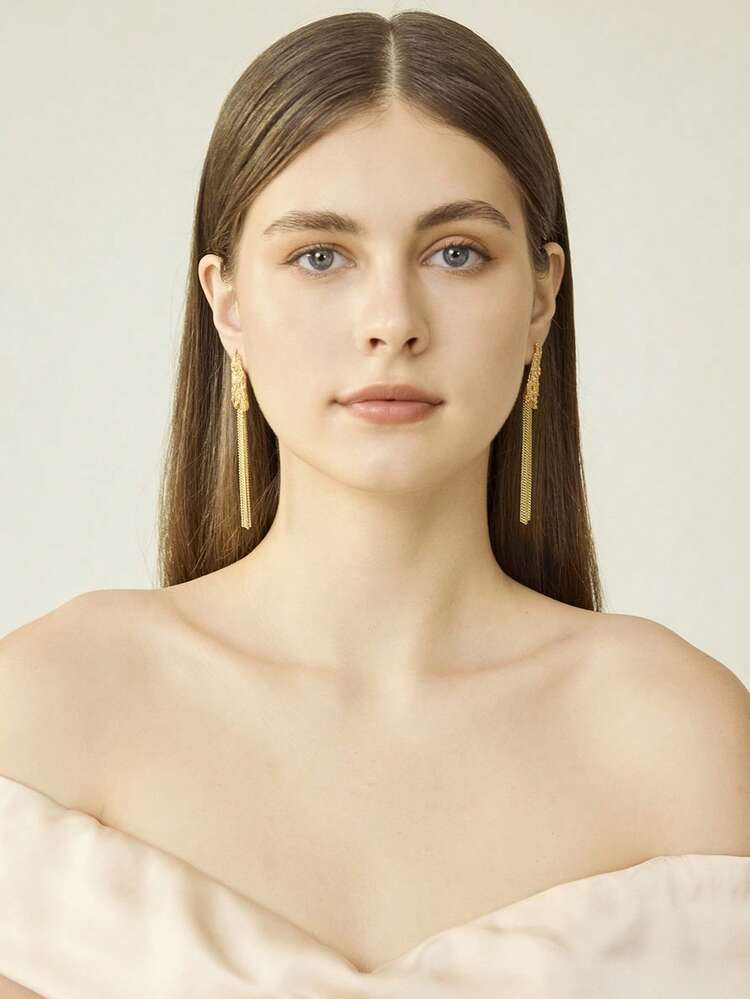 GOLDEN TASSEL TEXTURE, TEXTURED EARRINGS