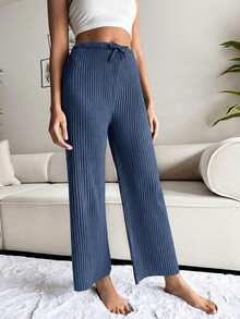 WovenCharm 100%Cotton 3 Pcs Solid Knit Pant Set Cotton Blend Pants Comfortable Pants Ribbed Knit Pants - Multicolor - View 13