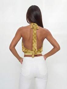Avantive Áo hai dây hở lưng chấm bi gợi cảm cho nữ, Áo vest nữ thời thượng mùa hè, Áo kiểu nữ, Áo mùa hè màu vàng, Áo màu vàng, Áo kiểu màu vàng, Áo màu xanh lá cây nhạt, Xanh ô liu - màu xanh lá - Xem 3