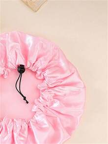 1/2 pièces Bonnet de douche réglable à double couche et imperméable, couleur unie noir, rose. Décoration de salle de bain à la maison, décoration d'été, rentrée scolaire - Multicolore - Voir 7