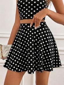 SHEIN Frenchy Quần short nữ in họa tiết chấm bi, trang phục mùa hè. - Nhiều màu - Xem 5
