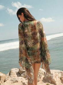 Women's All-Over Print Casual Beach Mini Dress - Multicolor - View 2
