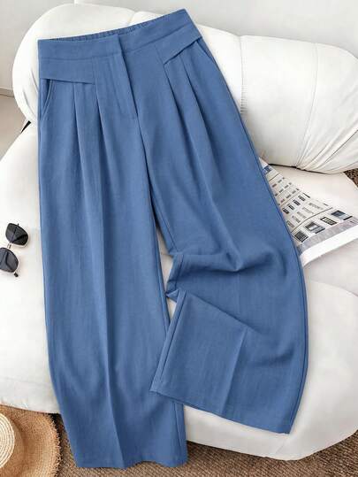 GlowEve CURVE 女士加大码休闲梭织蓝色夏季长裤