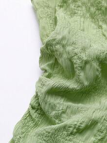 GlowEve 女士纹理上衣夏季套装 女士度假衬衫配领结 - 綠色 - 查看 5