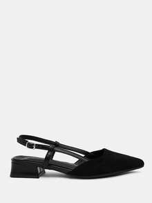 CUCCOO CURVES Zapatos de mujer, diseño de hebilla puntiaguda, versátil para uso diario, moda de horma ancha, tacones altos - Negro - Ver 2