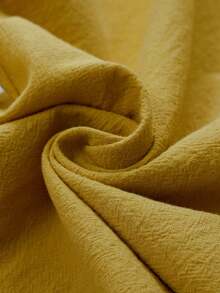 Women Elastic Waist Solid Color Cone-Shaped Loose Casual Trousers With Pockets - Yellow - View 8