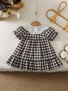 SHEIN Newborn Cute Cartoon Heart Pattern Suspender Bow Decor Princess Dress, Suitable For Spring/Summer Outings, Vacations And Parties - Multicolor - View 2
